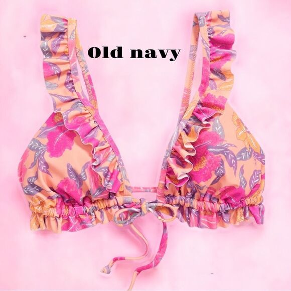 OLD NAVY NWT RUFFLE TRIMMED TRIANGLE STRING BIKINI SWIM TOP FOR WOMEN XXL - Picture 1 of 6